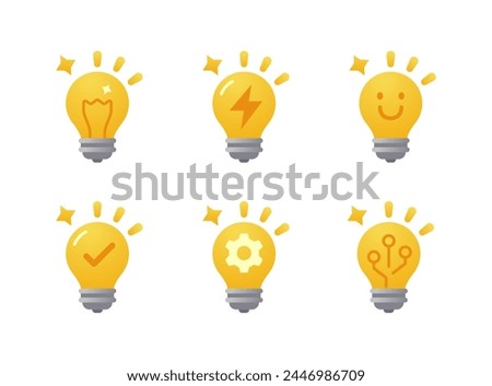 Light bulb Thinking idea icon clipart illustration