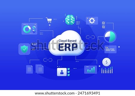 Cloud based ERP system illustration