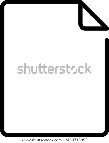 Blank file icon, File Document Icons, simple vector illustration editable stroke.