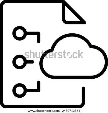 Cloud data icon, File Document Icons, simple vector illustration editable stroke.