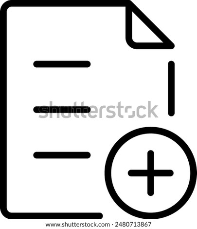 Add new file icon, File Document Icons, simple vector illustration editable stroke.
