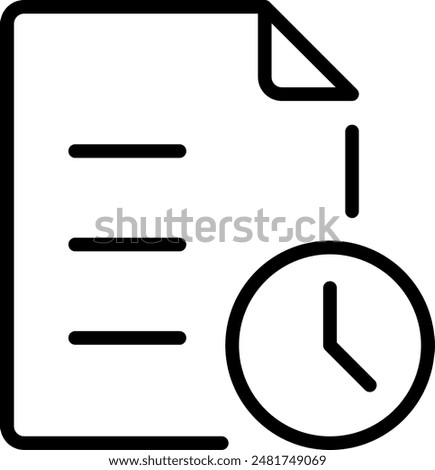 Document Time, simple vector illustration editable stroke.