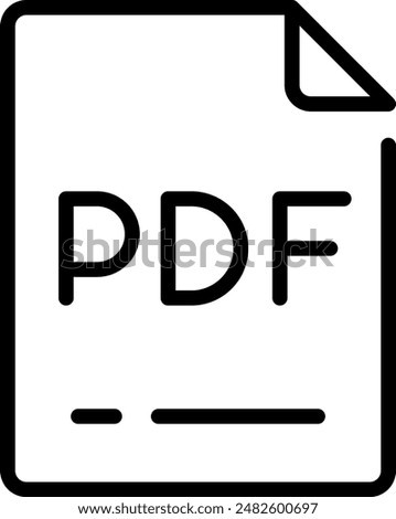 Pdf file document icon. simple vector illustration editable stroke.