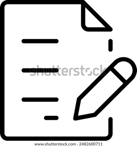 Sign Document icon. simple vector illustration editable stroke.