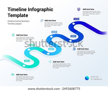 Modern web design infographic template with six options, vector illustration