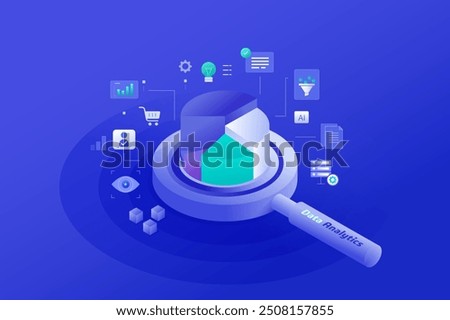  Data Analytics Digital Marketing Market Research Tool concept illustration