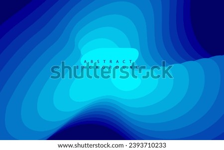 Blue abstract transparent layers. Clean bottom area. Free white underside, under space. Gradual transition, light to dark. Hills, sea, wavy, curtain. Blank bottom side. Illustration template Vector