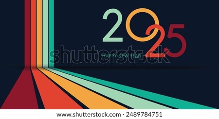  2025 Happy New Year design vector. trendy new year 2025 design template. Simple and elegant 2025 new year eve holiday background design. Vector Illustration.