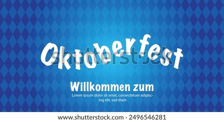 Bavarian Oktoberfest seamless pattern with blue and white rhombus Flag of Bavaria Oktoberfest blue checkered background Wallpaper Vector old diamonds background