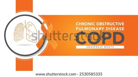 World COPD day (Chronic Obstructive Pulmonary Disease) is observed every year in November, is the name for a group of lung conditions that cause breathing difficulties. Vector illustration
