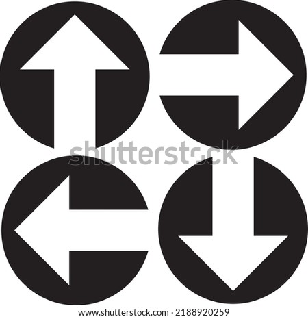 Arrow pointed all four direction in round shape, Up, down, left, right, North, south, east, west. Drag and drop. ストックフォト © 