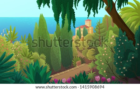 Similar – Image, Stock Photo Marseille / palm tree behind houses
