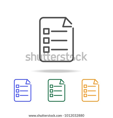checklist icons. Element of edecation for mobile concept and web apps. Thin line  icon for website design and development, app development. Premium multicolor icons on white background