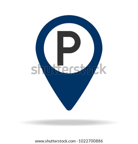 parking place in blue map pin icon. Element of map point for mobile concept and web apps. Icon for website design and development, app development. Premium icon on white background