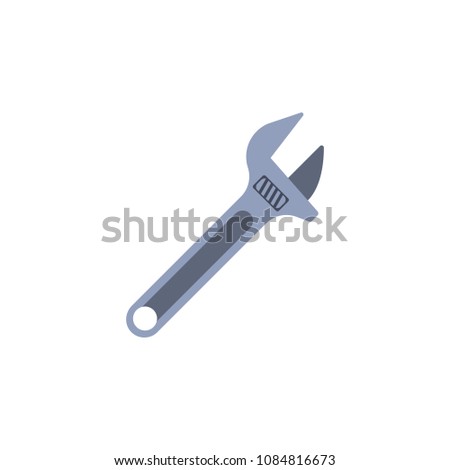 colored Open End Adjustable Spanner illustration. Element of construction tools for mobile concept and web apps. Detailed Spanner illustration can be used for web on white background