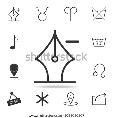 Pen with minus sign icon. Detailed set of web icons and signs. Premium graphic design. One of the collection icons for websites, web design, mobile app on white background