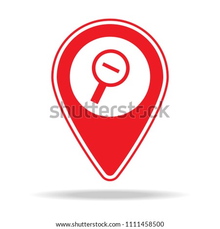 zoom out alt map pin icon. Element of warning navigation pin icon for mobile concept and web apps. Detailed zoom out alt map pin icon can be used for web and mobile on white background
