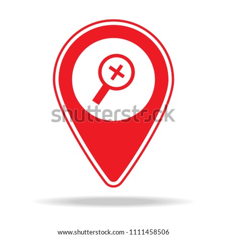zoom in alt map pin icon. Element of warning navigation pin icon for mobile concept and web apps. Detailed zoom in alt map pin icon can be used for web and mobile on white background