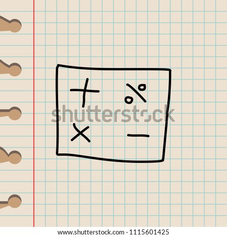 mathematical signs sketch icon. Element of education icon for mobile concept and web apps. Outline mathematical signs sketch icon can be used for web and mobile on school notebook