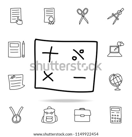 mathematical signs sketch icon. Element of education icon for mobile concept and web apps. Outline mathematical signs sketch icon can be used for web and mobile