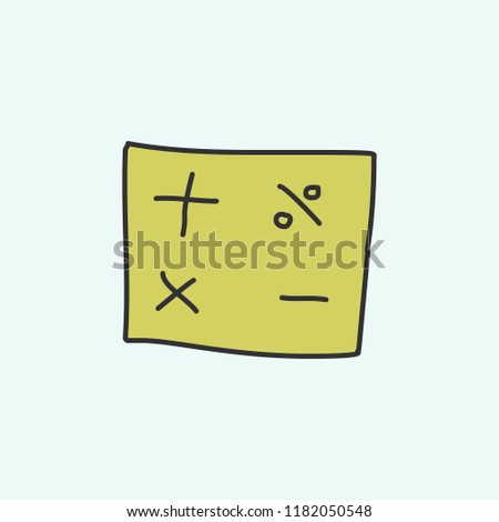 mathematical signs sketch icon. Element of education icon for mobile concept and web apps. Field outline mathematical signs sketch icon can be used for web and mobile on blue background