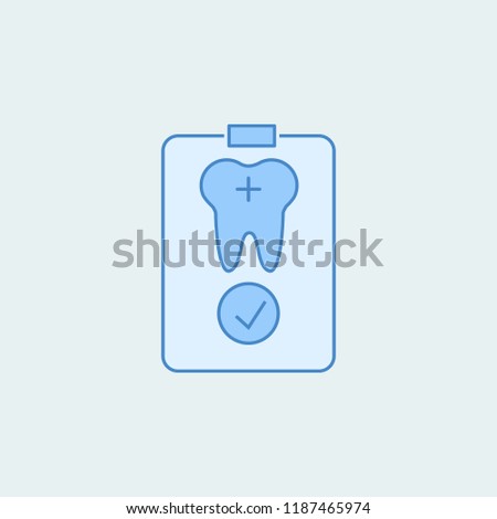 patient card 2 colored line icon. Simple colored element illustration. Outline symbol design from dental set