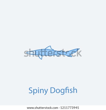 spiny dogfish 2 colored line icon. Simple light and dark blue element illustration. spiny dogfish concept outline symbol design from fish set