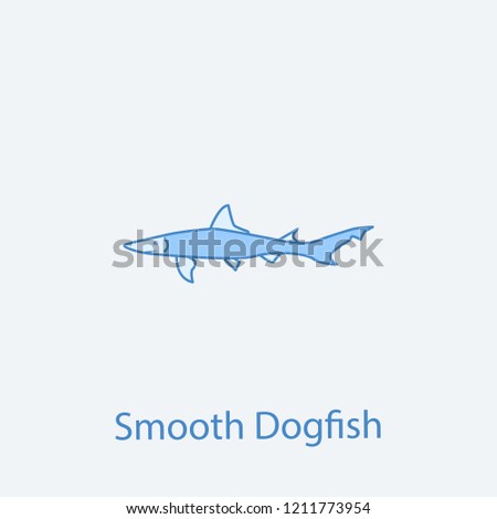 smooth dogfish 2 colored line icon. Simple light and dark blue element illustration. smooth dogfish concept outline symbol design from fish set