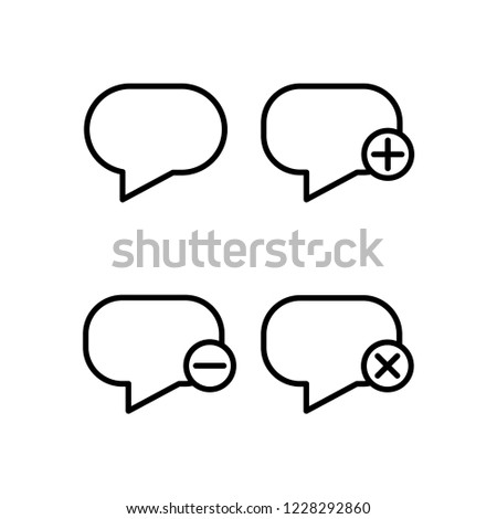 speech, bubble, plus, remove, minus sign icons. Element of outline button icons. Thin line icon for website design and development, app development