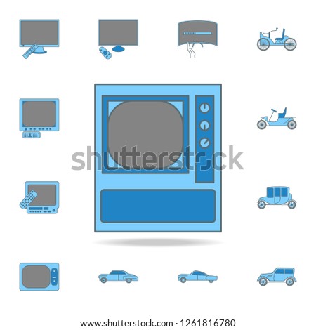 multi-channel TV color outline icon. One of the collection icons for websites, web design