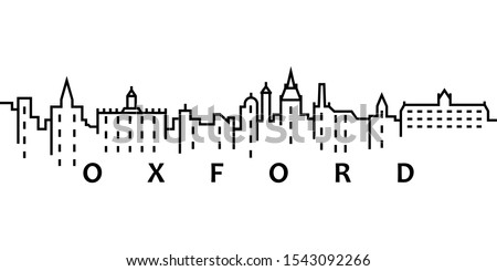 Oxford cityscape illustration. Simple line, outline vector of city landscape icons for ui and ux, website or mobile application on white background