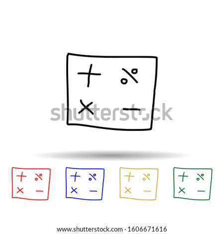 mathematical signs sketch multi color style icon. Simple thin line, outline vector of education icons for ui and ux, website or mobile application