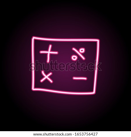 Mathematical signs sketch neon icon. Simple thin line, outline vector of education icons for ui and ux, website or mobile application