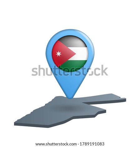 Jordan flag map pin on white
