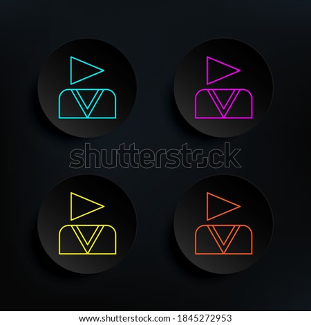 Ideo blogger dark badge color set icon. Simple thin line, outline vector of web icons for ui and ux, website or mobile application