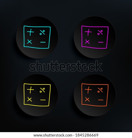 Mathematical signs sketch dark badge color set icon. Simple thin line, outline vector of education icons for ui and ux, website or mobile application