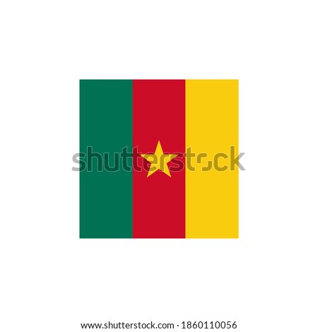 Cameroon flag vector square icon - illustration. Flag of Cameroon. Abstract concept, icon, square, button