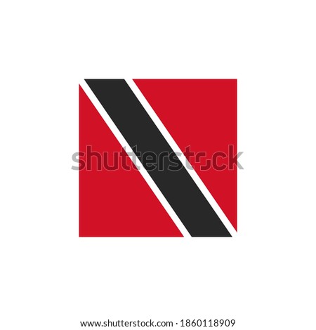 Trinidad and Tobago flag vector square icon - illustration. Flag of Trinidad and Tobago. Abstract concept, icon, square, button