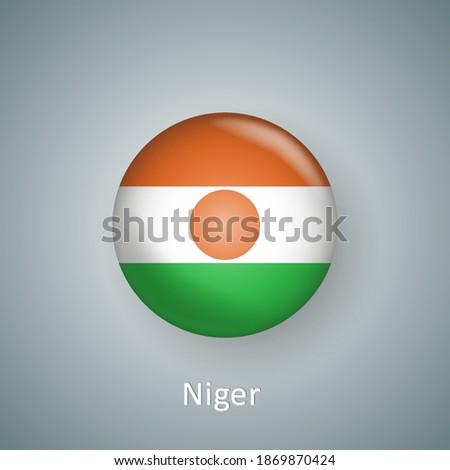 Niger flag icon circle 3d gradient isolated