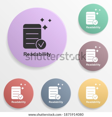 Online marketing, readability badge color set icon. Simple glyph, flat vector of online marketing icons for ui and ux, website or mobile application