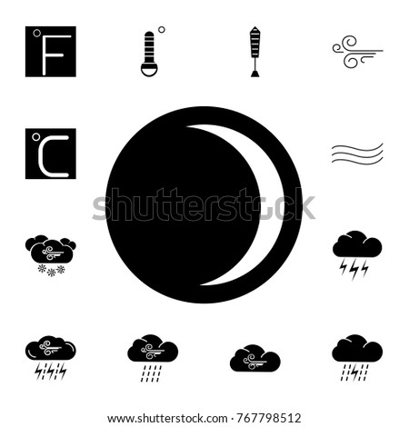 waxing crescent moon icon. Set of weather sign icons. Web Icons Premium quality graphic design. Signs, outline symbols collection, simple icons for websites, web design, mobile app on white background