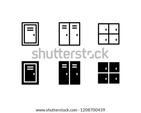 Locker Icon Logo Vector Symbol. Door Icon