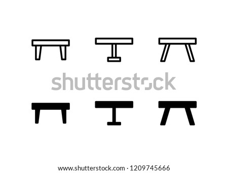 Coffee Table Icon Logo Vector Symbol