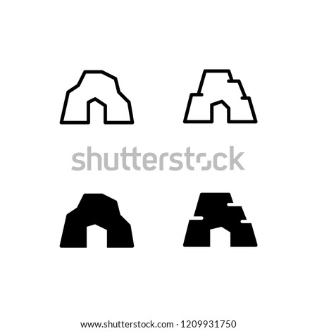 Cave Icon Logo Vector Symbol. Rock Icon