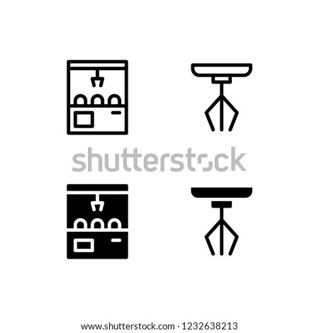 Claw Machine Icon Logo Vector Symbol. Grabber Icon