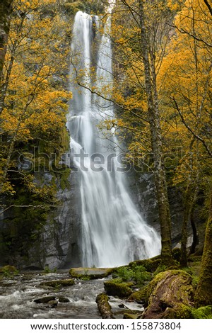 Vilagocende waterfall is the highest waterfall in Galicia.