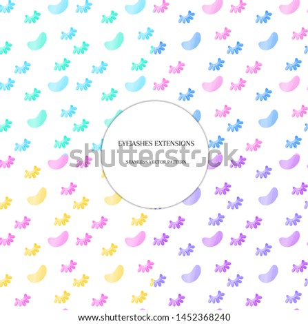 Seamless pattern set. Eyelashes and eye patches. Vector  beauty illustrations