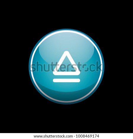Eject blue circle button icon symbol background texture. Vector illustration.
