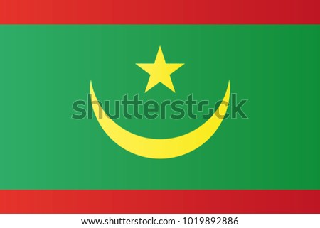 Mauritania national flag. Islamic Republic of Mauritania vector illustration symbol.