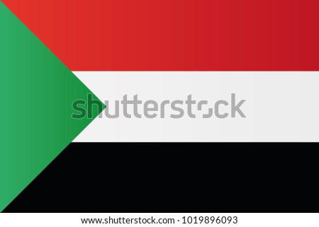 Sudan national flag. Republic of Sudan  vector illustration symbol.